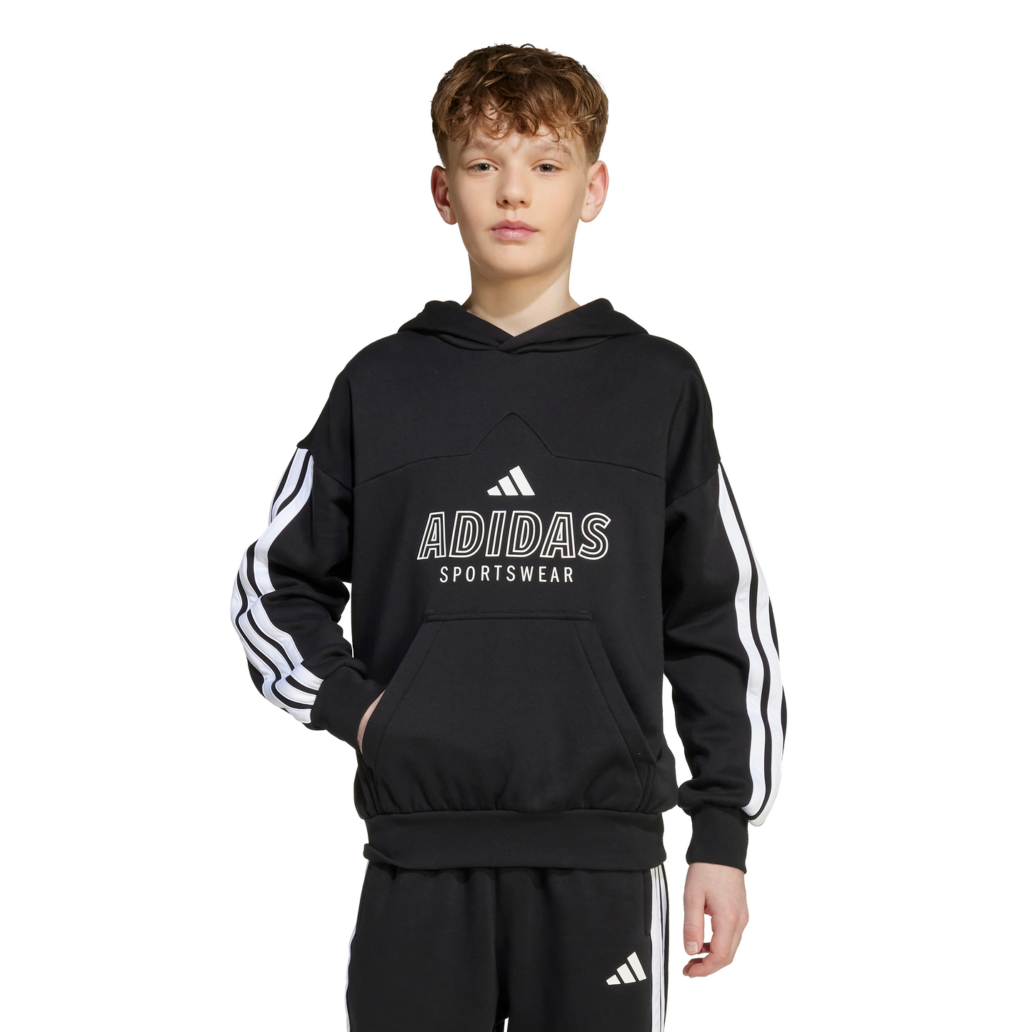 Adidas Kids House of Tiro Fleece Hoodie - Black/White
