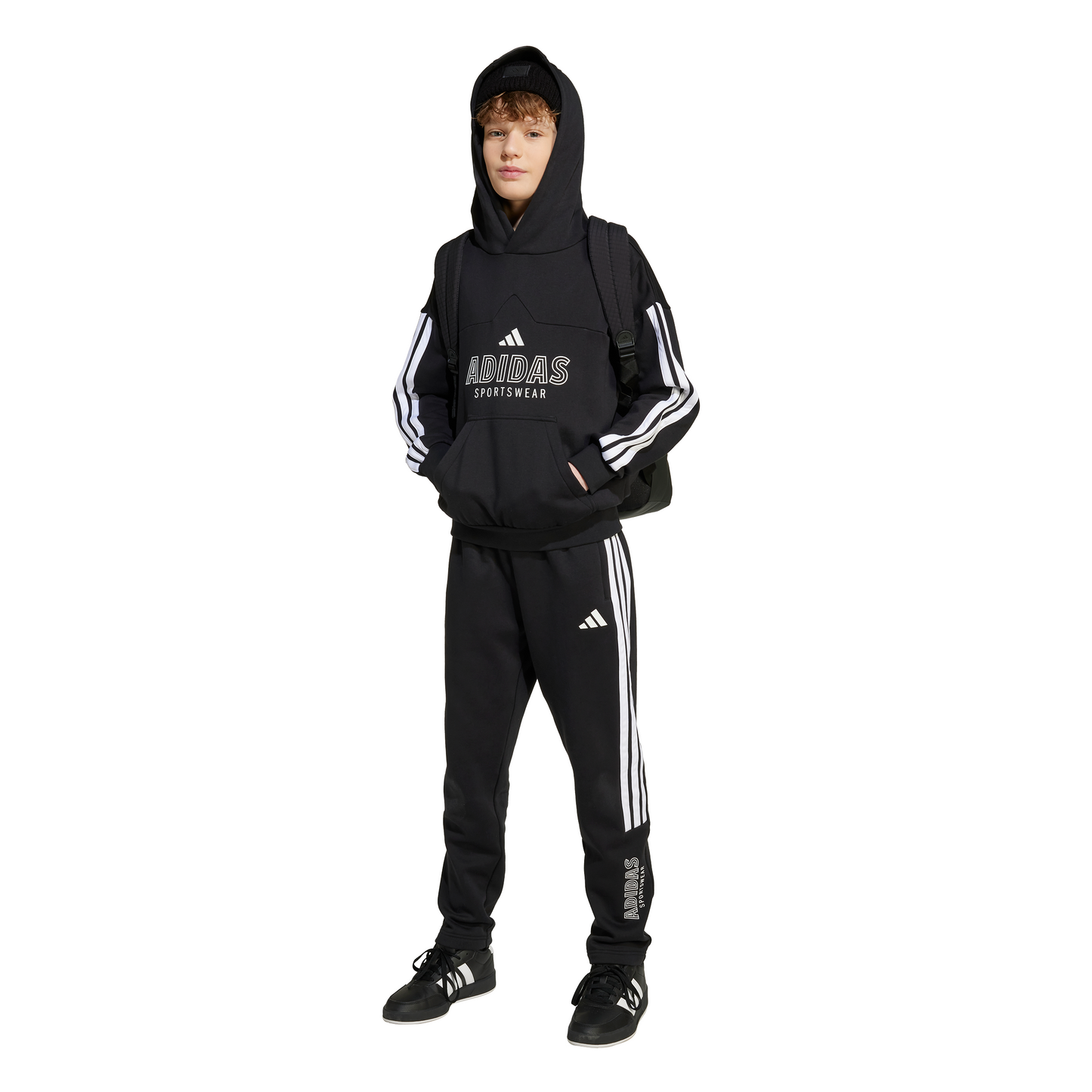 Adidas Kids House of Tiro Fleece Hoodie - Black/White