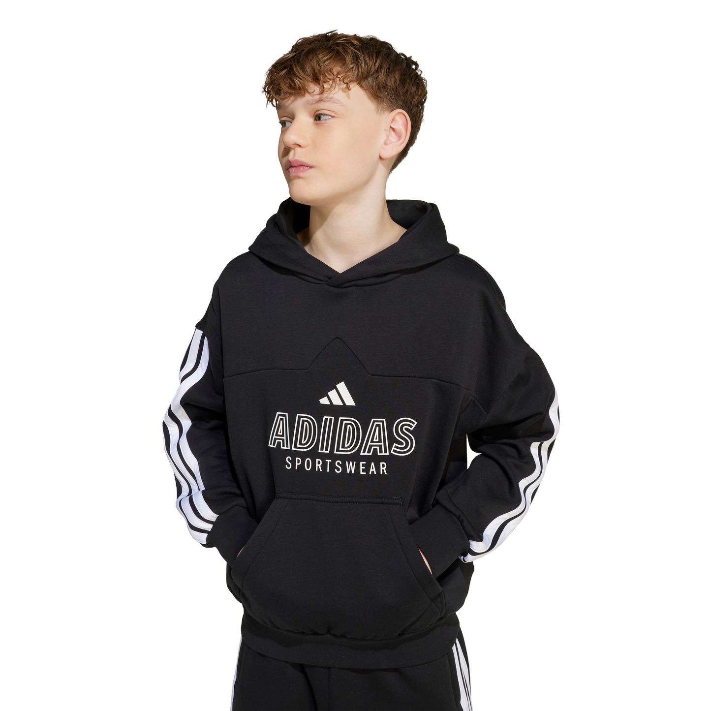 Adidas Kids House of Tiro Fleece Hoodie - Black/White