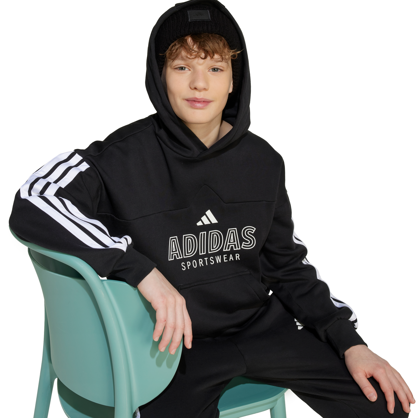 Adidas Kids House of Tiro Fleece Hoodie - Black/White
