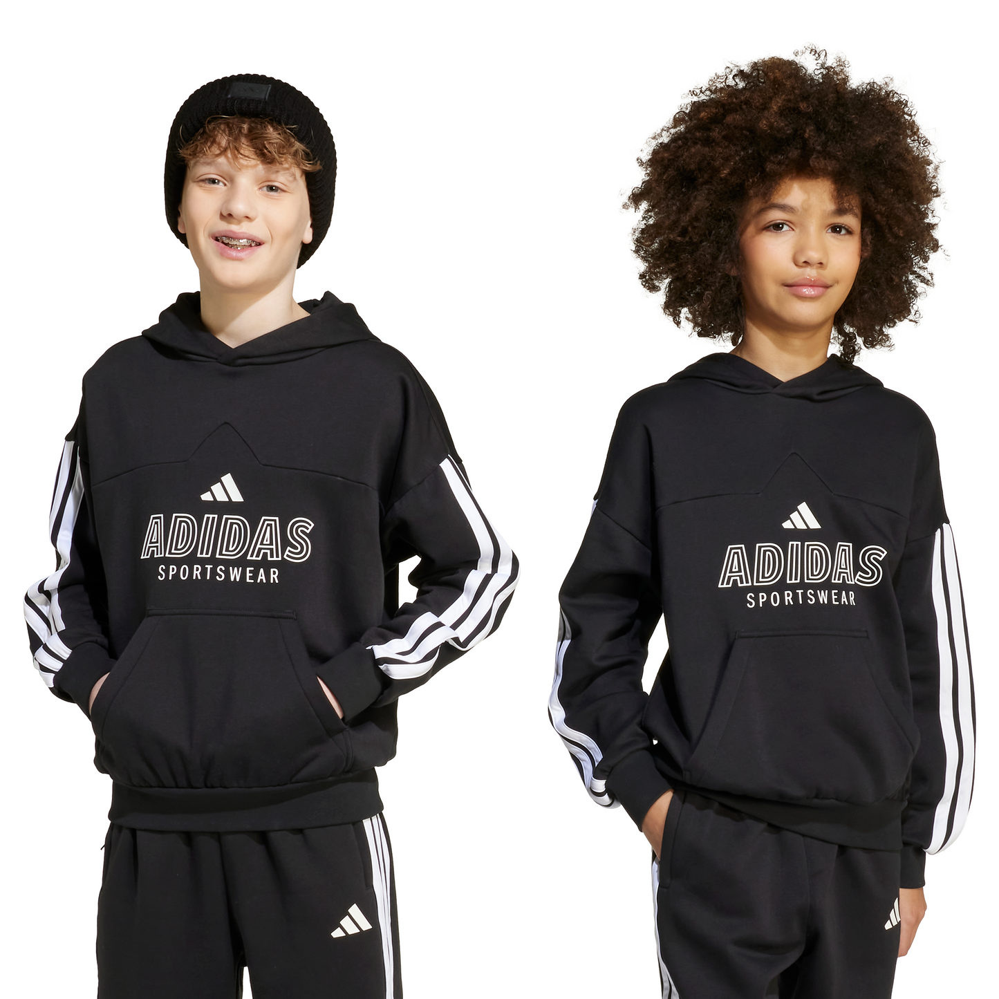 Adidas Kids House of Tiro Fleece Hoodie - Black/White