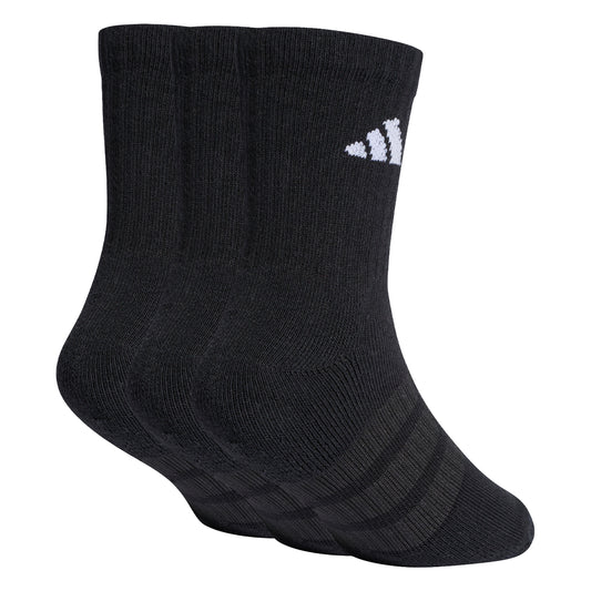 Adidas Kids Cushioned Crew Socks 3 Pair - Black/White