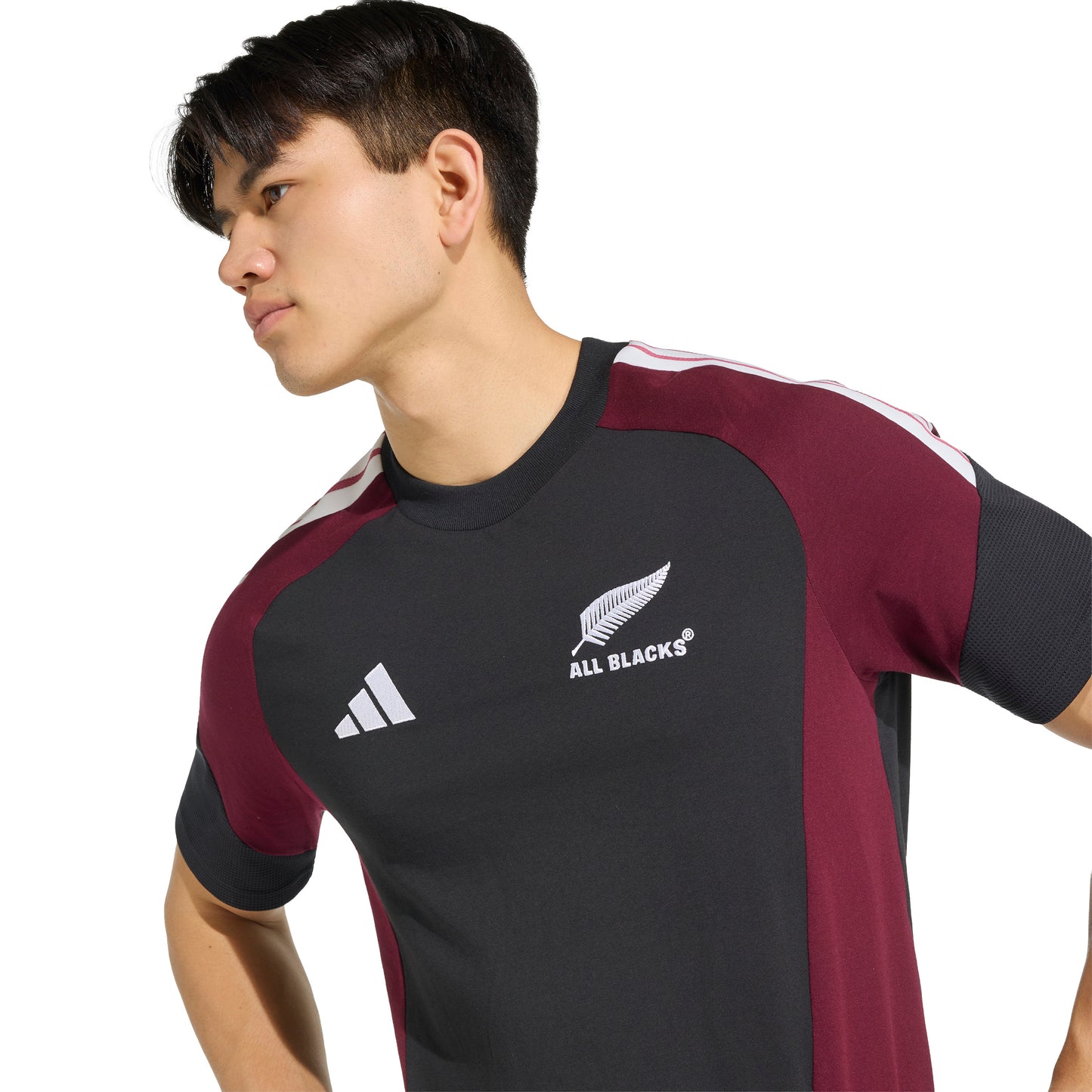 Adidas Mens All Blacks Cotton Tee - Black/Maroon