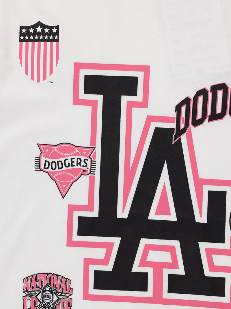 Majestic LA Dodgers Logomania Tee - Vintage White
