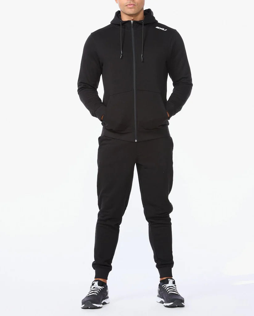 2XU Mens Aspire Full Zip Hoodie - Black/White