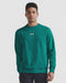 2XU Mens Motion French Terry Crew - Forest Green