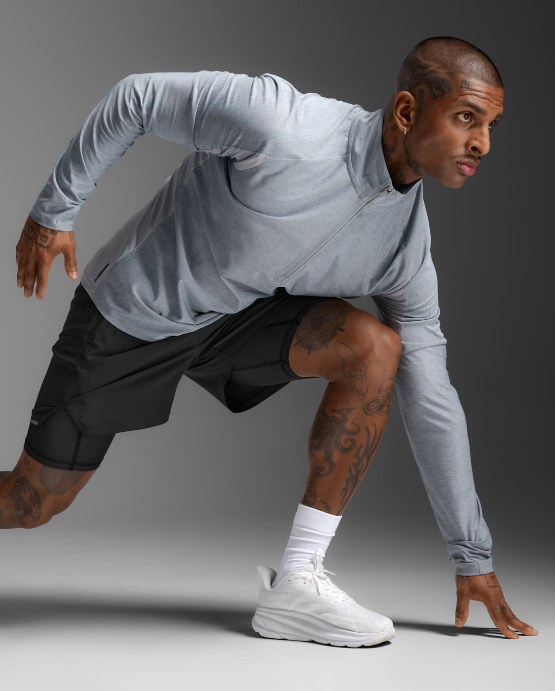 2XU Mens Aero 1/2 Zip - Weathervane/Black Reflective