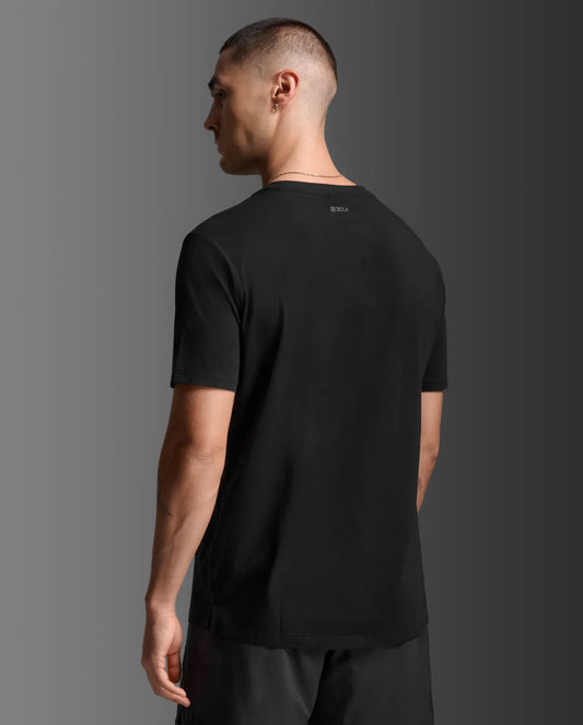 2XU Mens Motion Cotton Flex Tee - Black