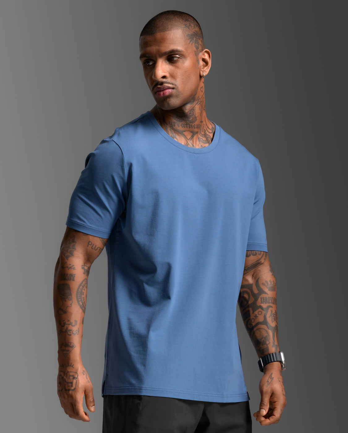 2XU Mens Motion Cotton Flex Tee - Indigo