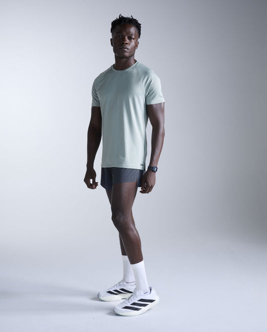 2XU Mens Aero Tee - Smoke Blue/Black Reflective