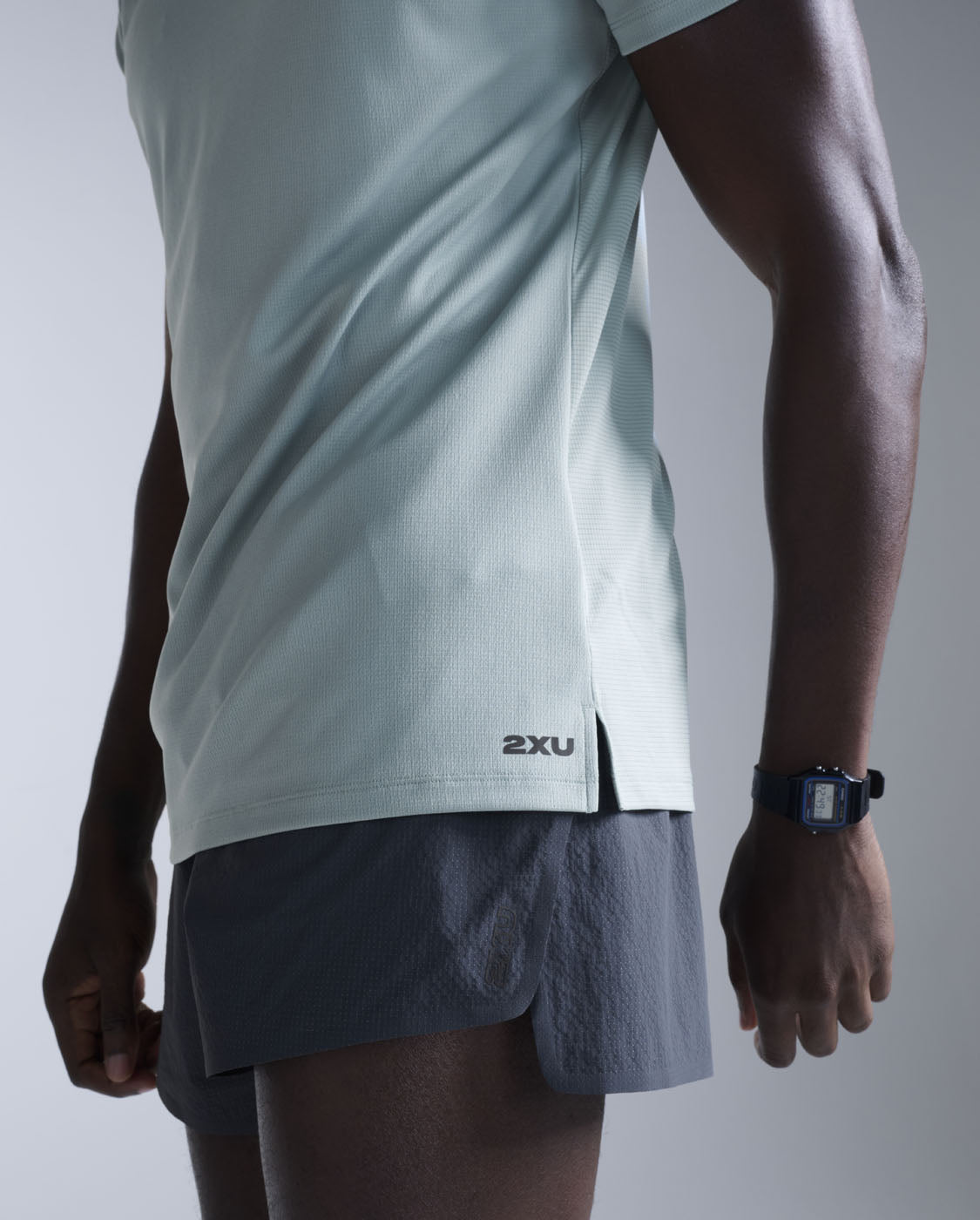 2XU Mens Aero Tee - Smoke Blue/Black Reflective