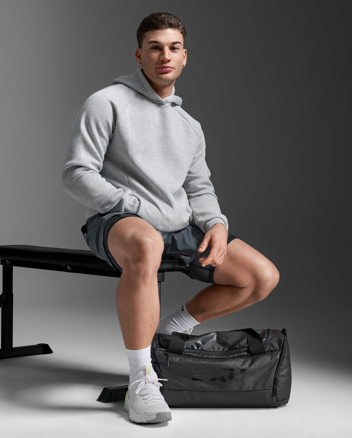 2XU Mens Motion Smooth Spacer Hoodie - Grey Marle