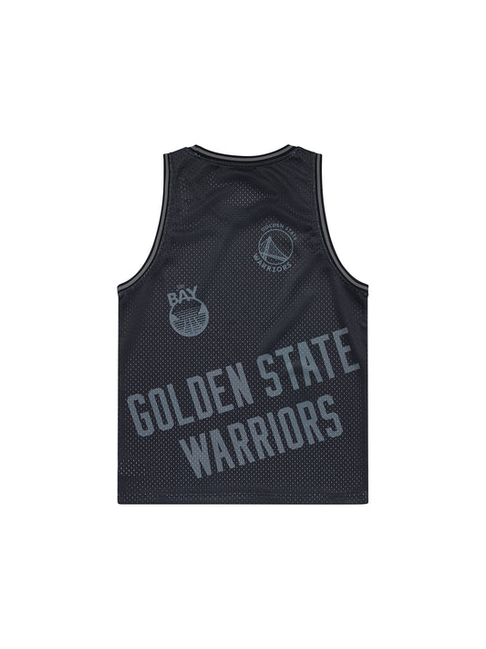 NBA Essentials Golden State Warriors Wallace Youth Mesh Tank Wars - Black