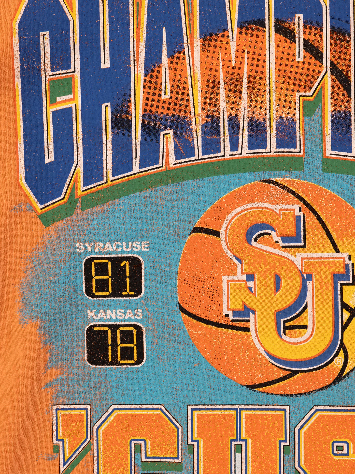 NCAA Mens Syracuse University Tournament Champs Tee - Vintage Orange