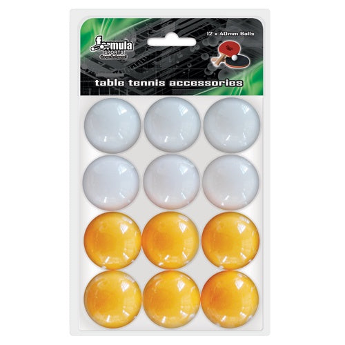 Formula Sports Table Tennis Balls - White & Orange