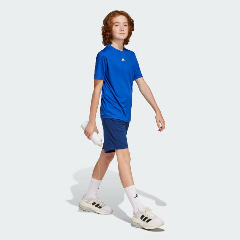 Adidas Kids Training Essentials Tee- Royal Blue/White