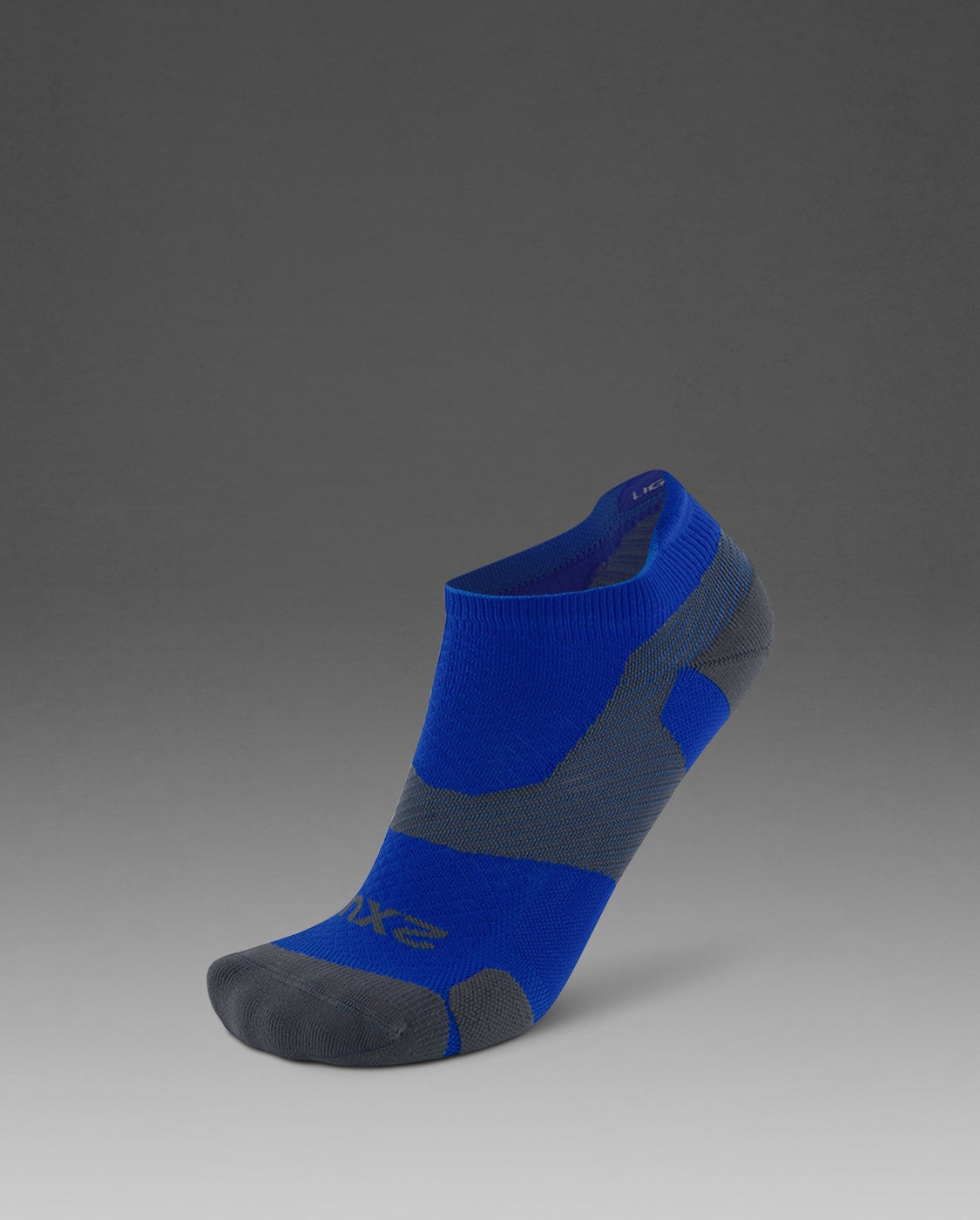 2XU Vectr Light Cushion No Show Socks - Vibrant Blue/Grey