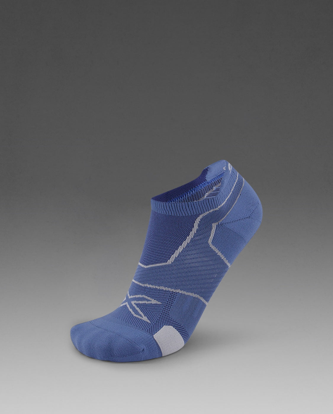 2XU Vectr Cushion No Show Socks - Blue Steel/Grey