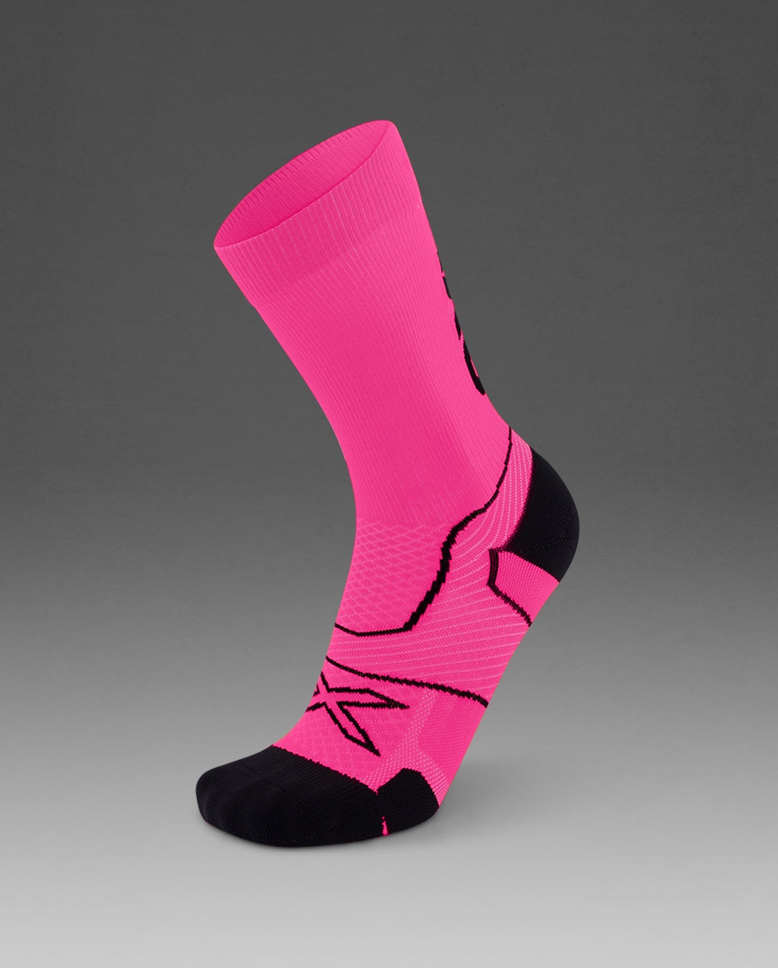 2XU Vectr Cushion Crew Socks - Fuschia/Black