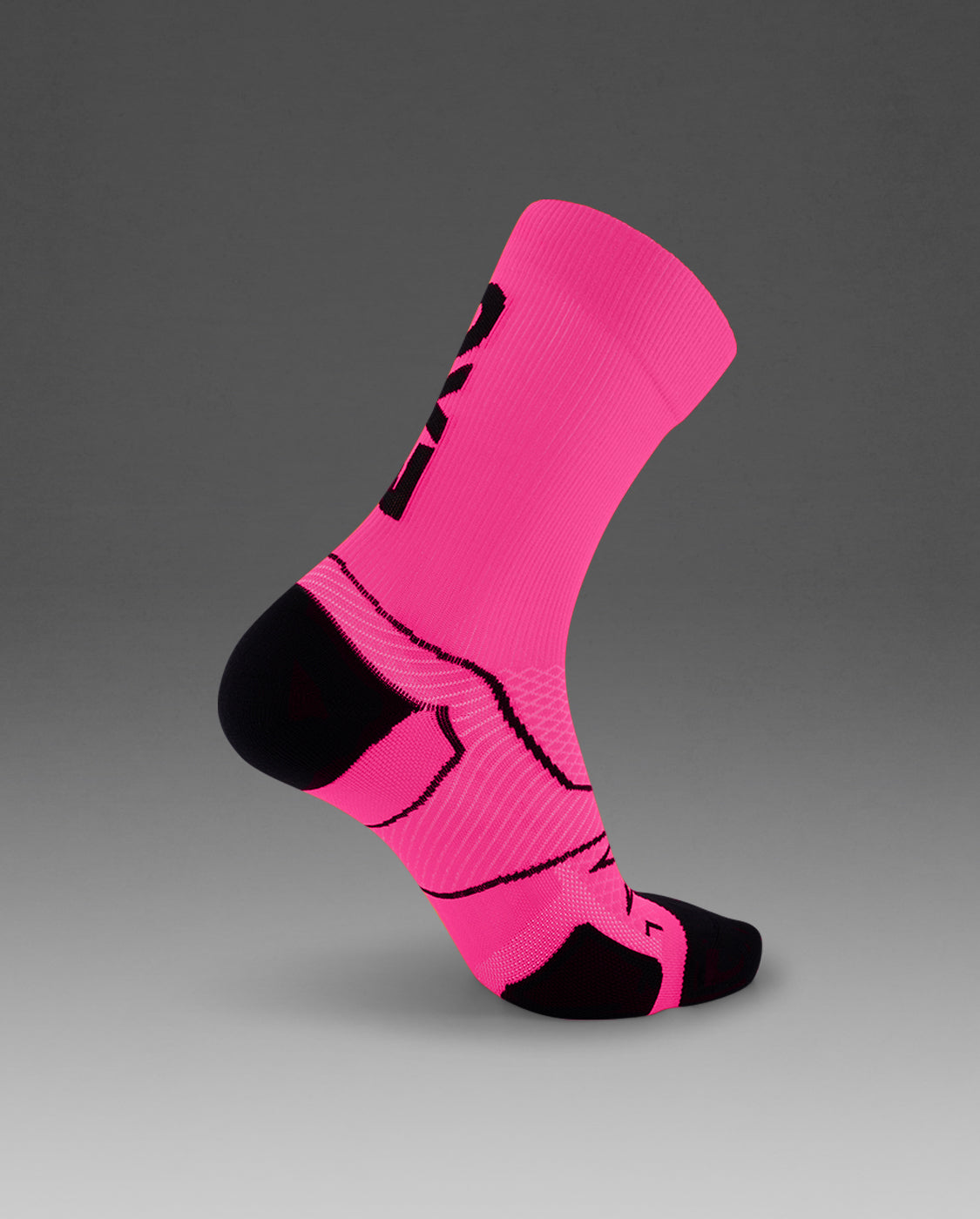2XU Vectr Cushion Crew Socks - Fuschia/Black