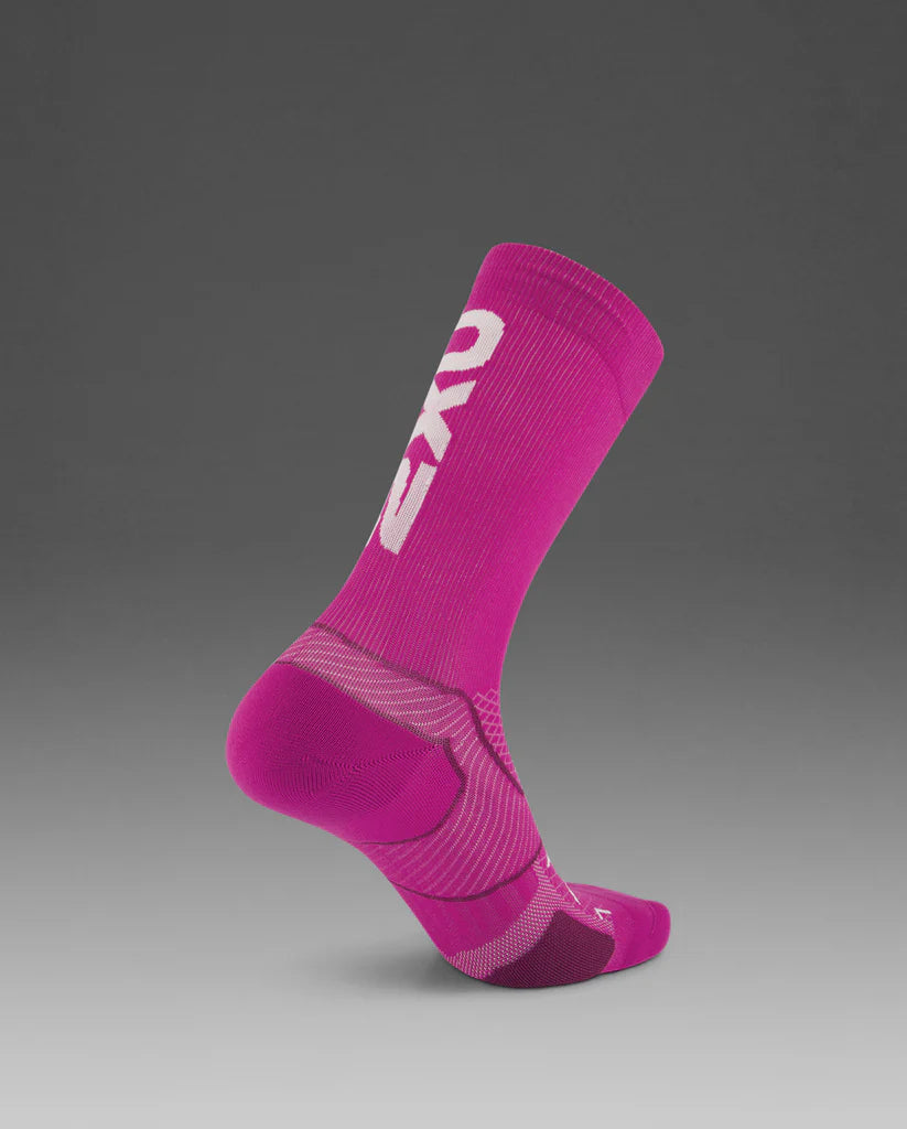 2XU Vectr Cushion Crew Socks - Hyper Violet/White