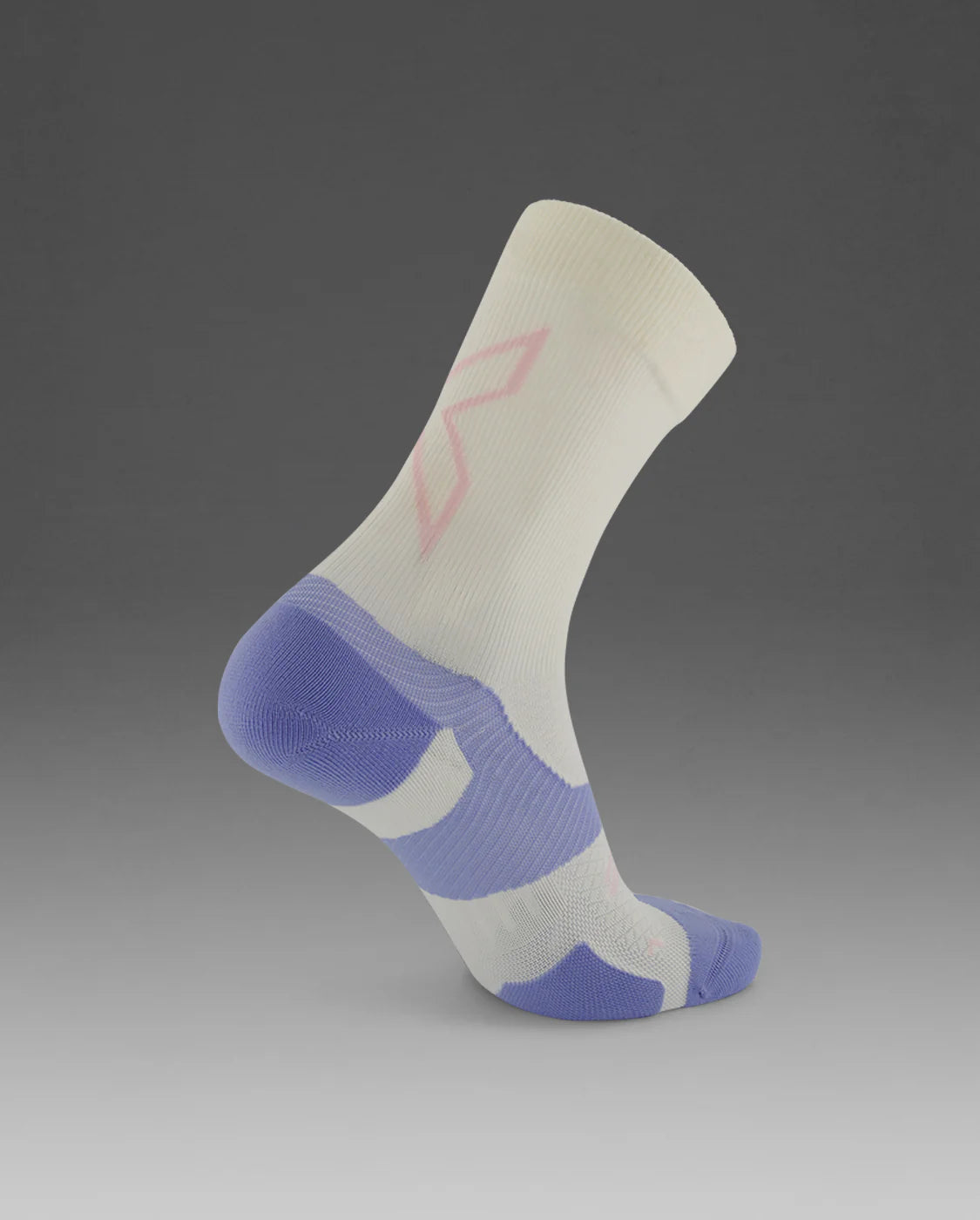 2XU Vectr Light Cushion Crew Socks - Off White/Lavender