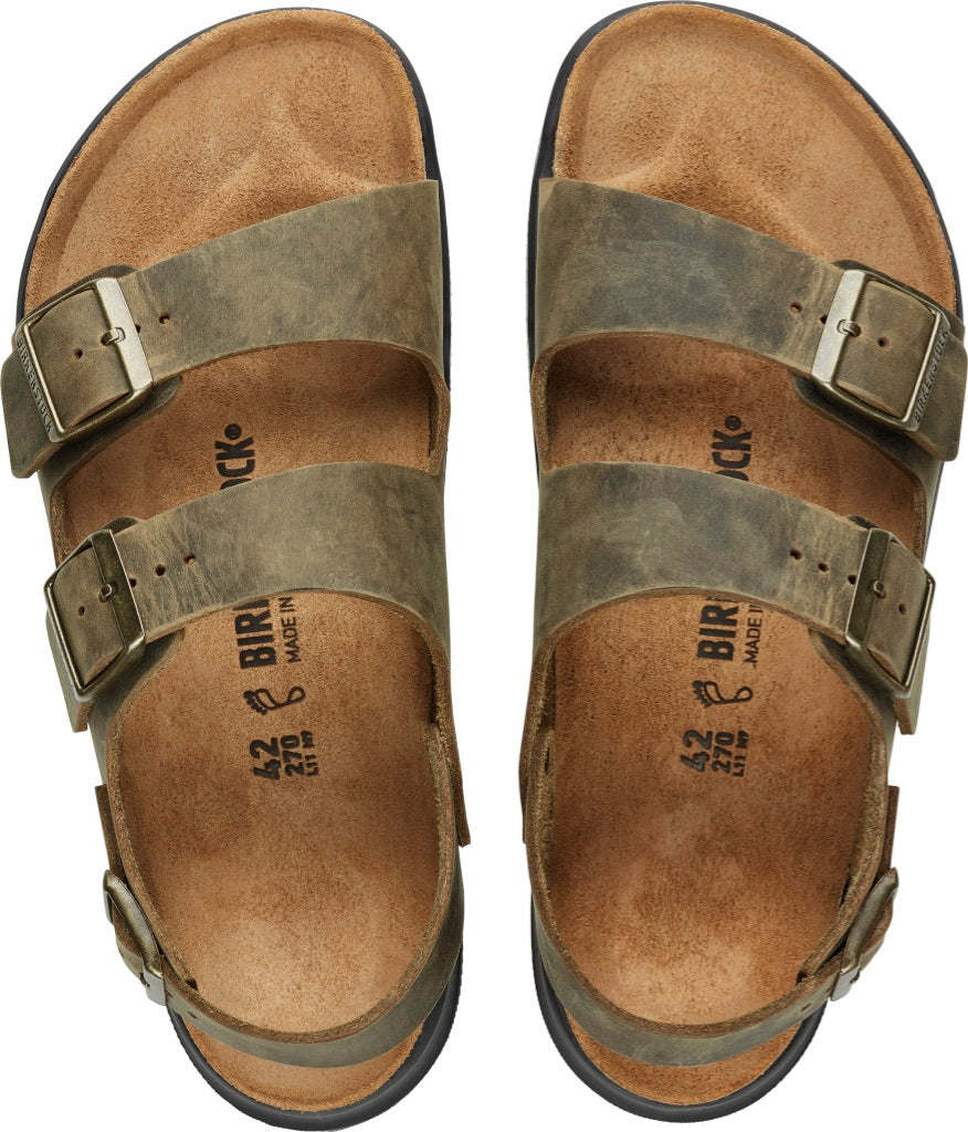 Birkenstock Milano CT Oiled Leather - Faded Khaki