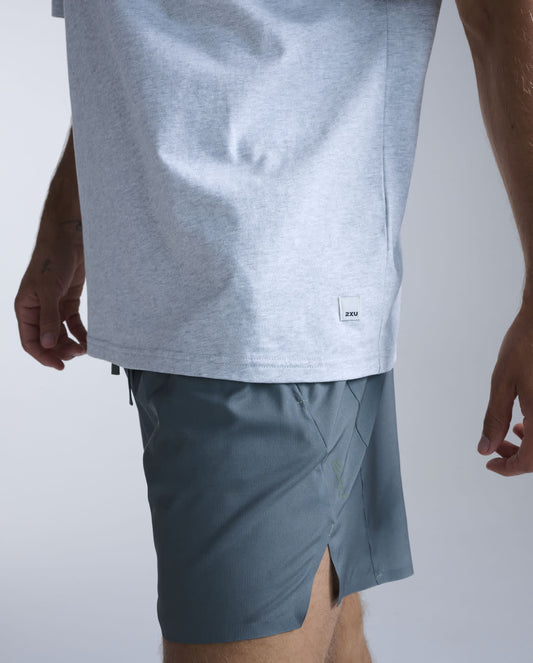 2XU Unisex EZ Oversized Organic Cotton Tee- Grey Marle