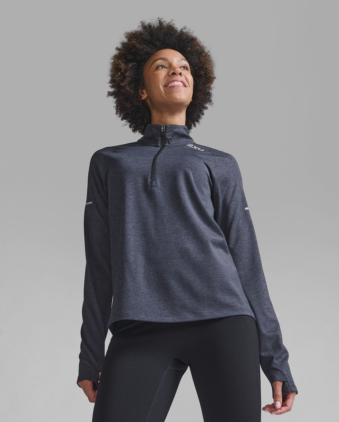2XU Womens Aero 1/2 Zip - Black/Silver Reflective