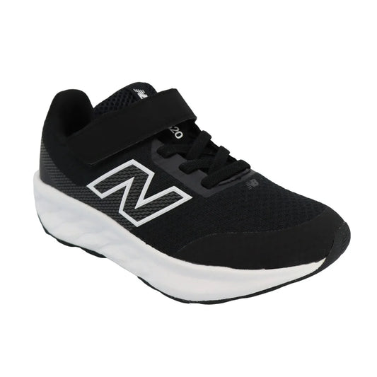 New Balance Kids 520 Bungee Lace with Hook & Loop - Black/White