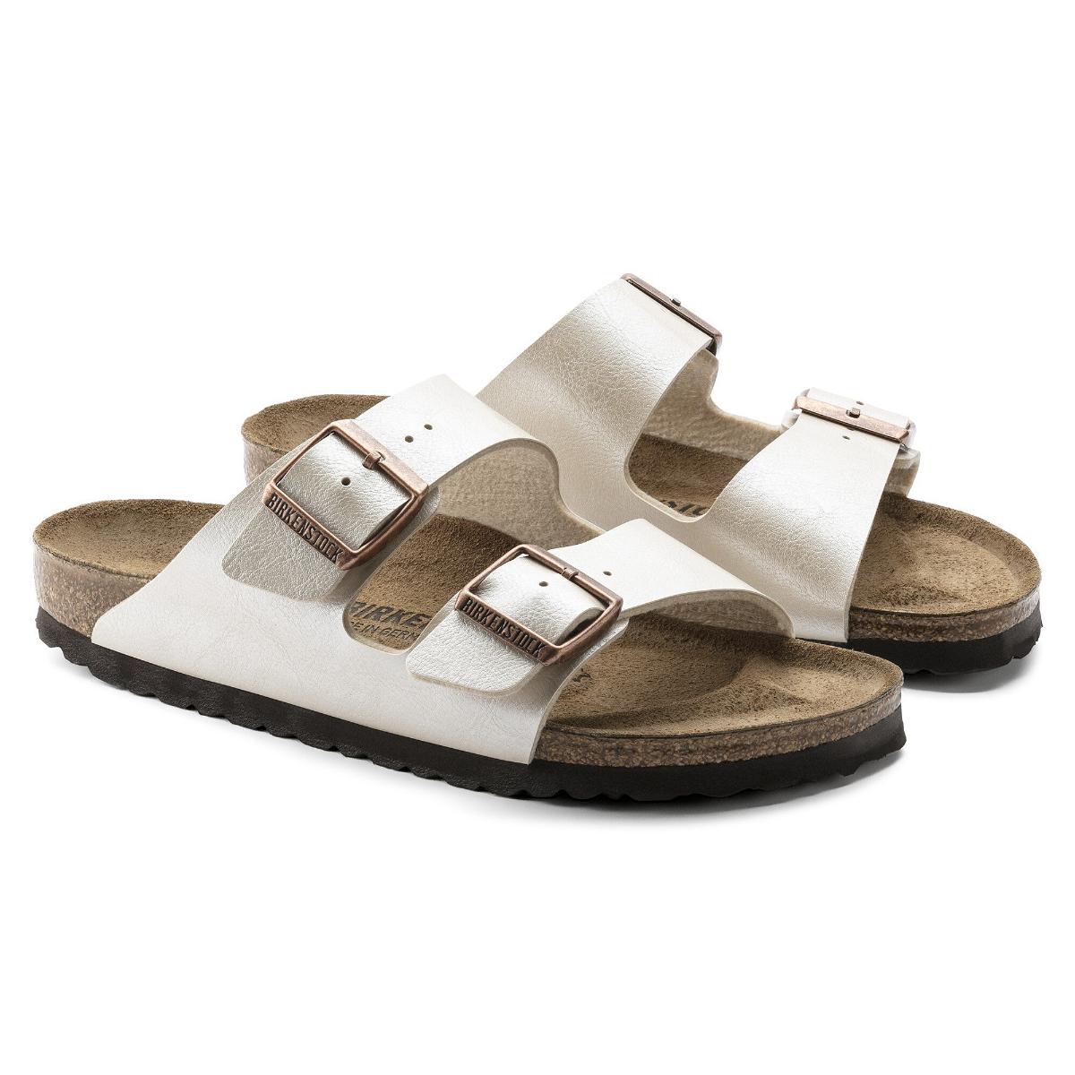 Birkenstock Arizona Birko-Flor - Graceful Pearl White
