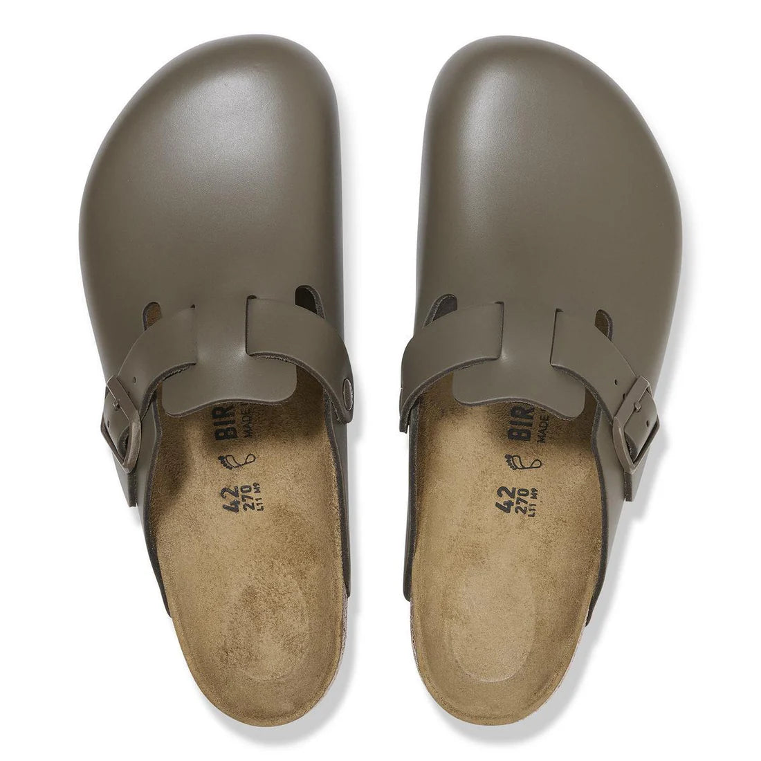 Birkenstock Boston Smooth Leather- Concrete Grey