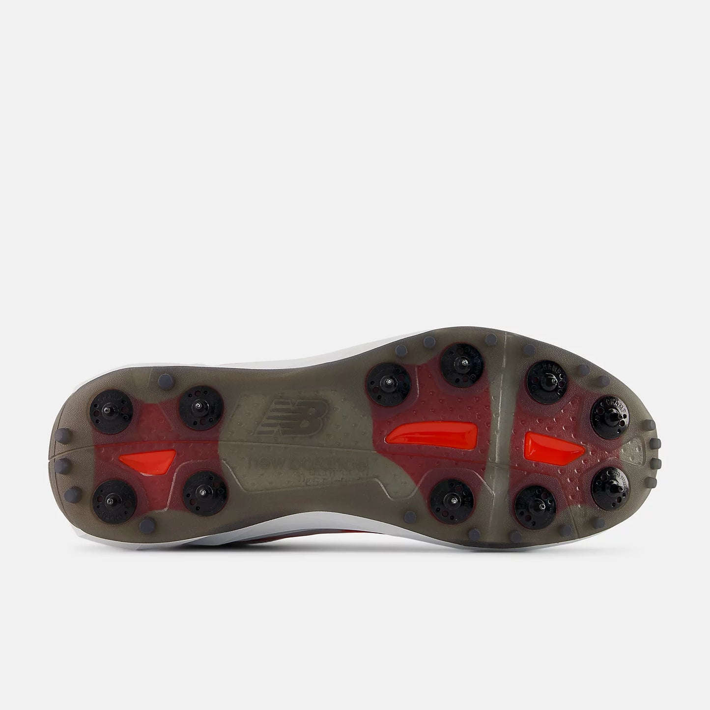 New Balance FuelCell CK10V6 Spike Cricket Shoe - White/Neo Flame