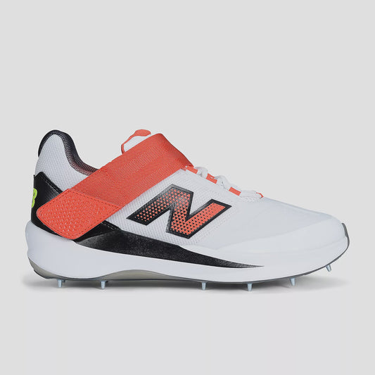 New Balance CK4040 V7 Cricket Shoes - White/Neo Flame
