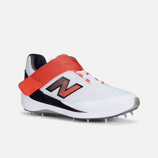 New Balance CK4040 V7 Cricket Shoes - White/Neo Flame