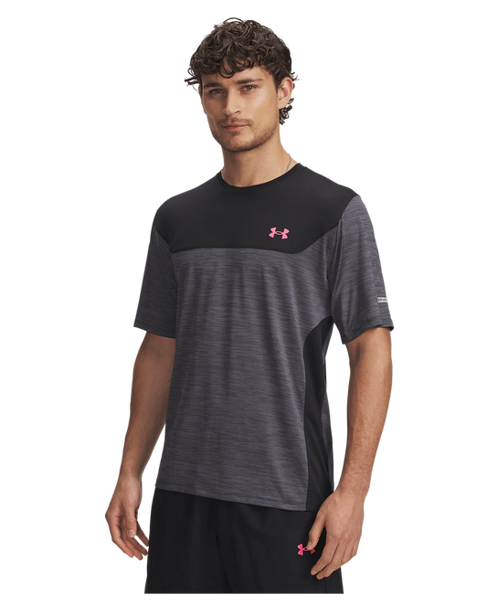 Under Armour Mens Tech Utility Tee - Black/Super Pink