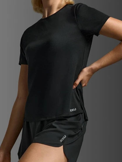 2XU Womens Aero Tee - Black/Silver Reflective