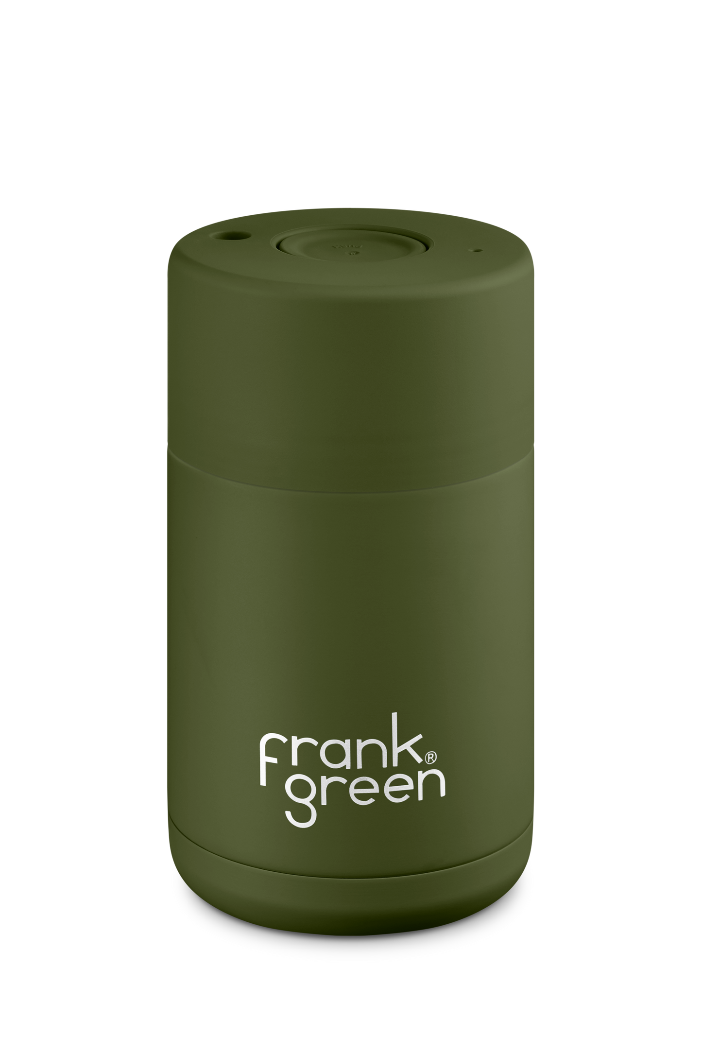 Frank Green 12 oz Ceramic Cup with Push Button Lid - Khaki