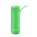 Frank Green 20oz Stainless Steel Ceramic Reusable Bottle  Neon Green with Straw Lid