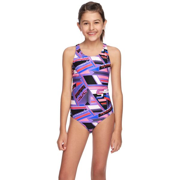 Speedo Girls Chroma Zag T Back One Piece