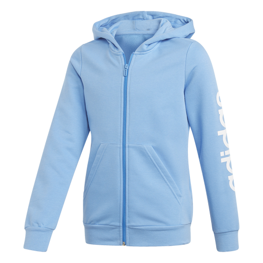 Adidas Kids Linear Full Zip Hoodie-Real Blue