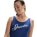Speedo Womens Logo Deep U Back One Piece -