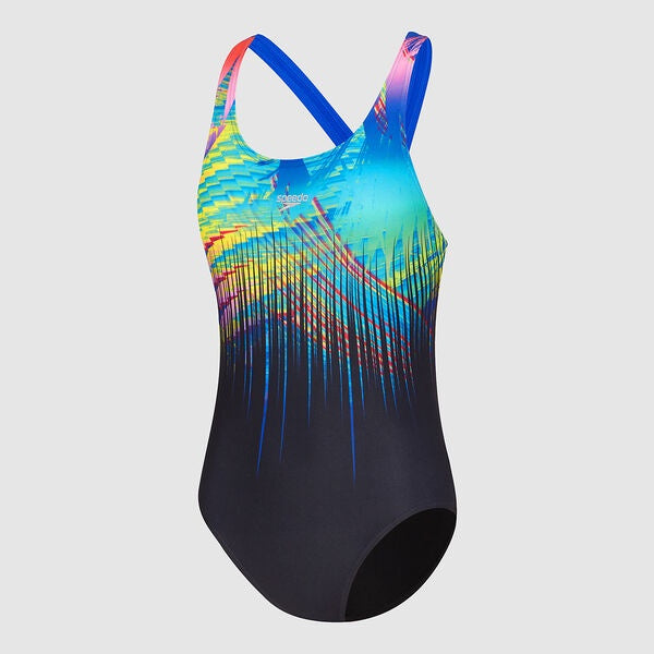 Speedo Girls Tropical Fuse Powerstrike Leaderback One Piece