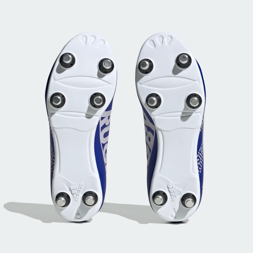 Adidas Rugby Junior Soft Ground Boots - Lucid Blue/ Silver Dawn/ Cloud White