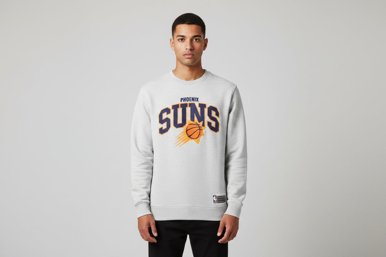 NBA Essentials Phoenix Suns Arch Logo Crew - White Marl