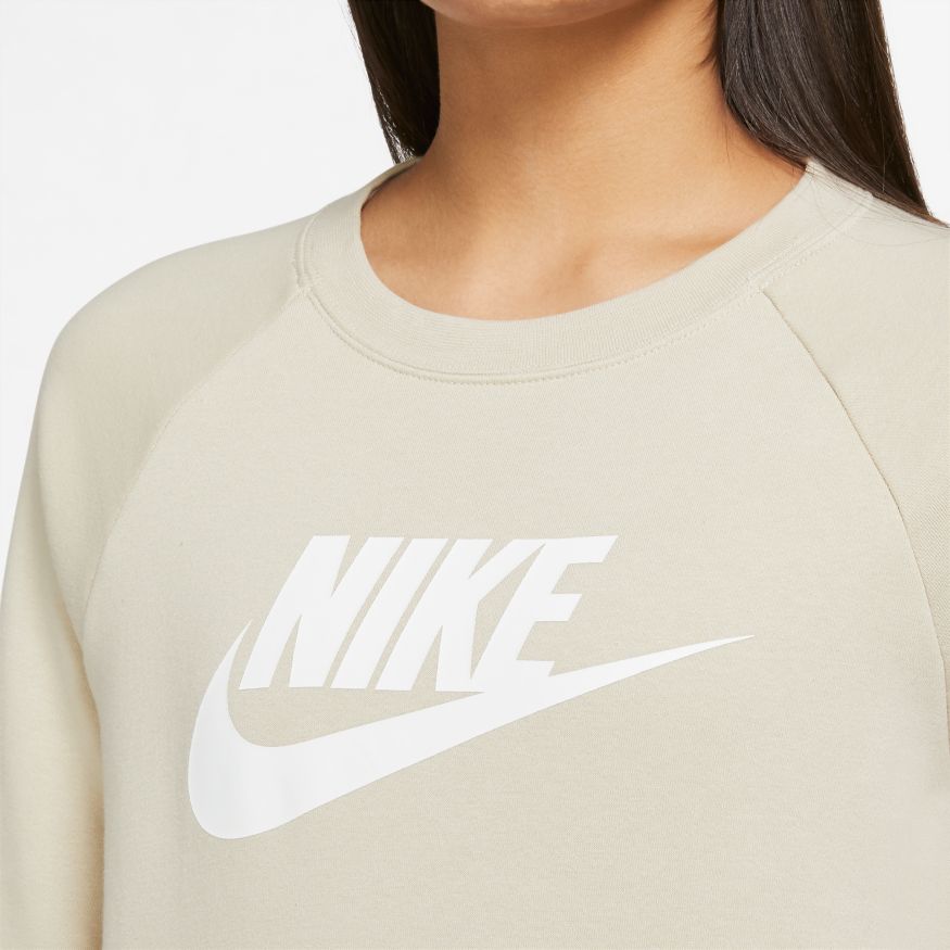Nike Sportswear Essential Women's Fleece Crew - Rattan/White