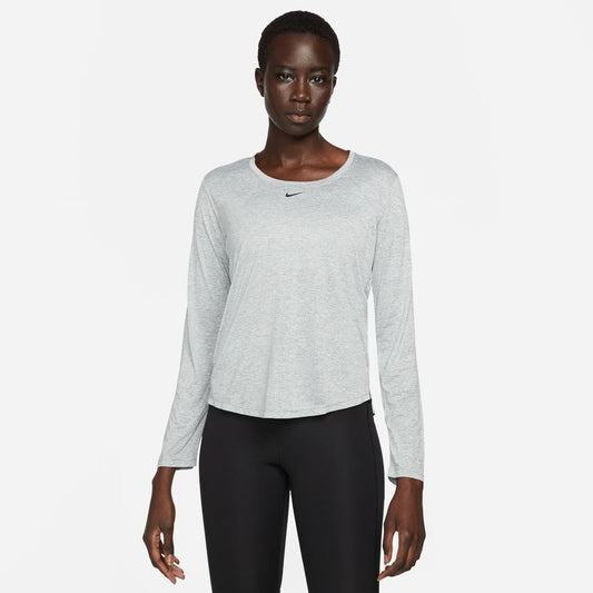 Nike Womens One Drifit Long Sleeve Top - Grey
