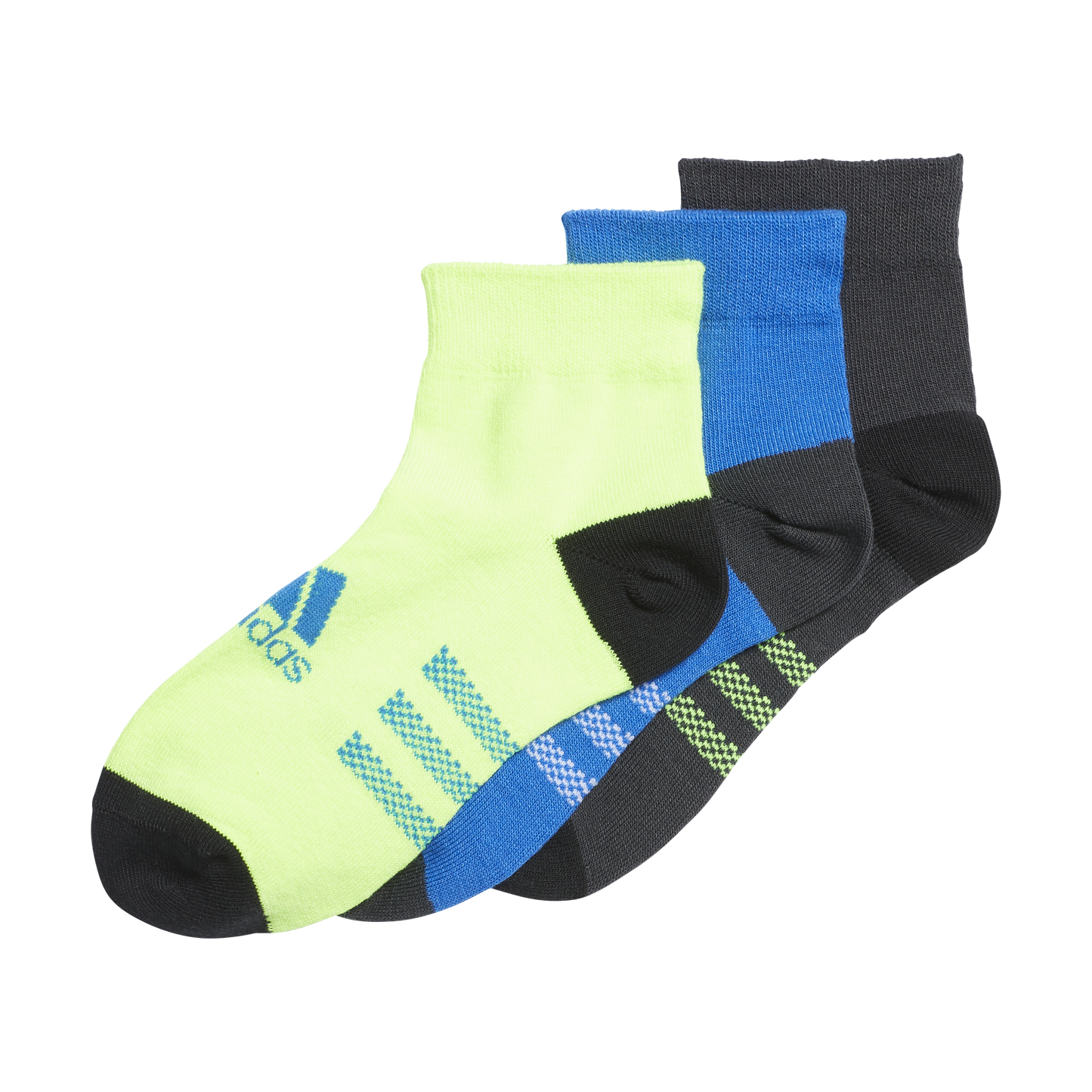 Adidas Kids Ankle Socks 3 Pairs - Carbon/Broyal/Luclem