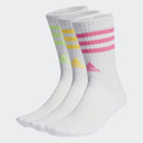 Adidas 3-Stripes Cushioned Crew Socks 3 Pairs - Highlighter