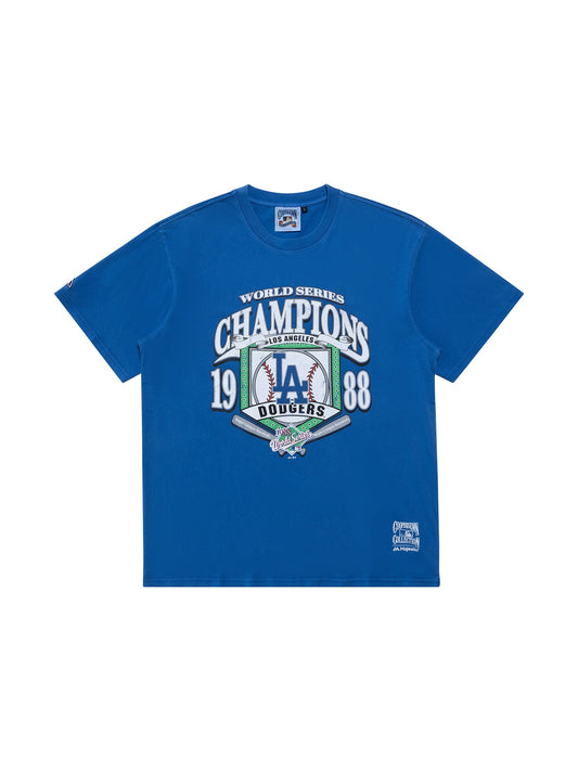 Majestic LA Dodgers Champs Star Frame Tee - Faded Royal